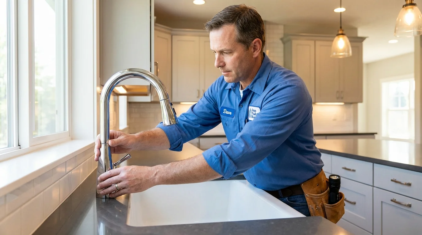 Kitchen faucet installation by Johns Plumbing LLC in Lakefield